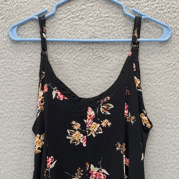 Torrid Floral Print Sleeveless SunDress Size 00 in Black Strappy Flowy Vneck - Picture 9 of 14